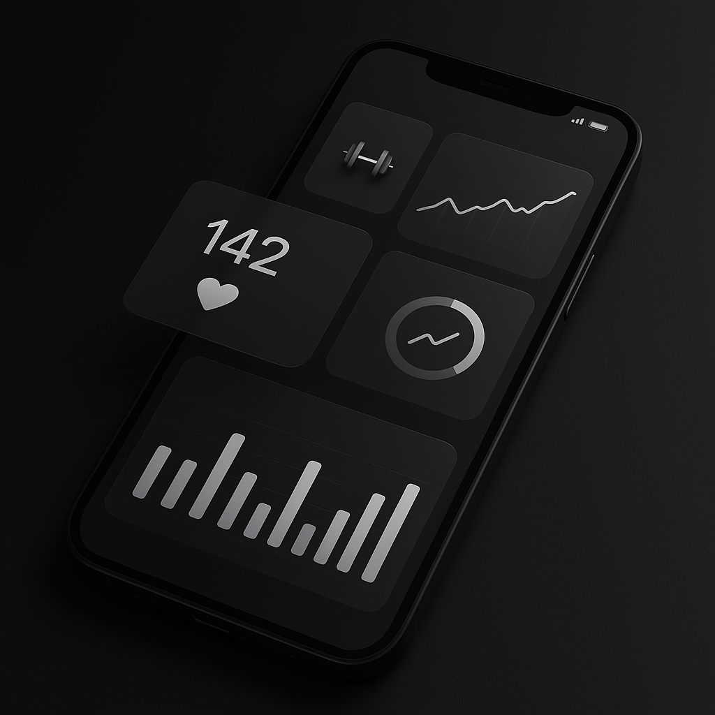 Miembro de gimnasio motivado usando tecnología